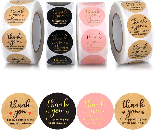 Thank you round stickers - round,